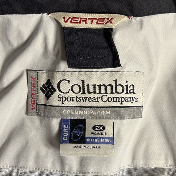 Women’s Columbia Vertex Ski Jacket 2XL In Black/White/Grey Interchange W/Hood - Picture 3 of 6